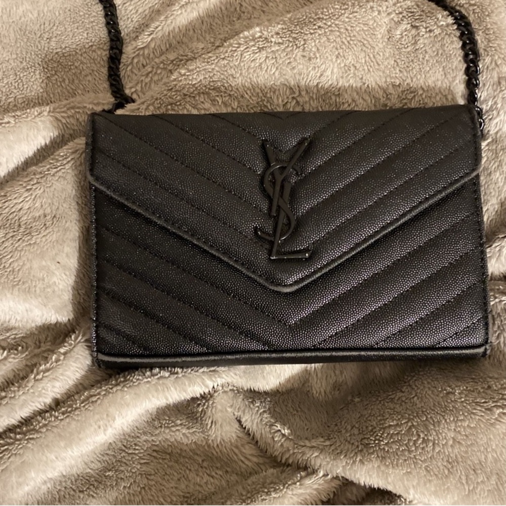 Black leather Saint Laurent wallet/purse